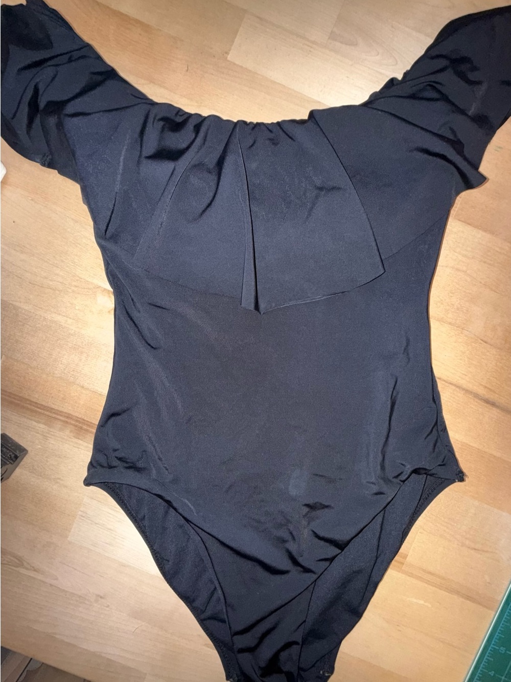 Trina Turk Black Off-Shoulder One-Piece Swimsuit